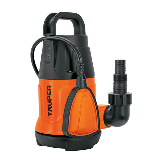 Bomba sumergible plástica, 1/2 HP para agua limpia, Truper