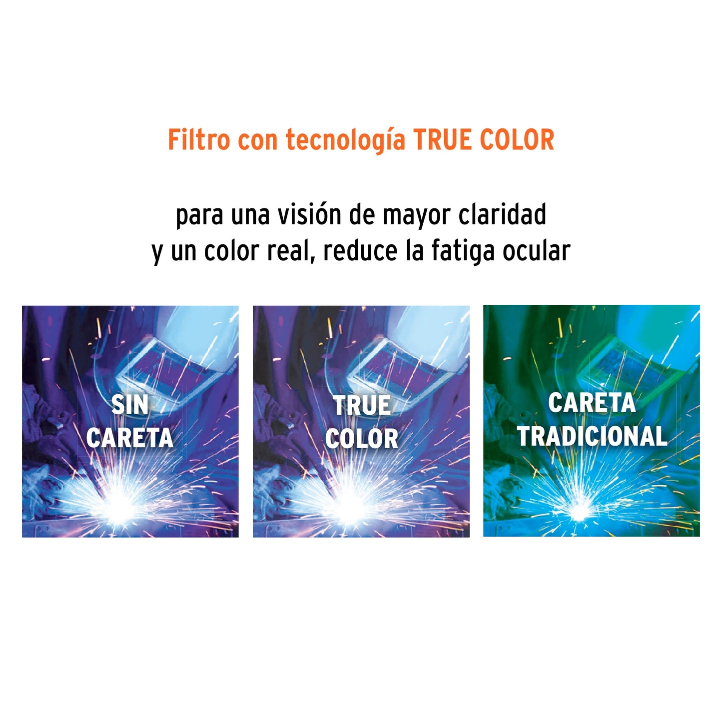 Careta electrónica p/soldar, fuego, sombra 9 a 13, PRETUL